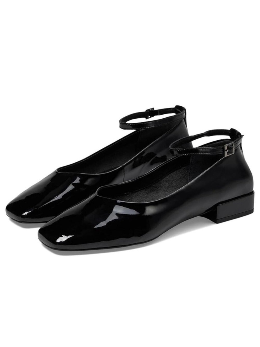 NEW Seychelles Pumpkin Ballet Flat 6.5 Black Patent Leather Square Toe